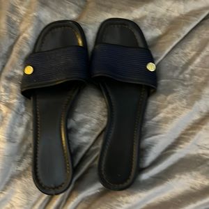 Eric Javits Navy blue slides size 8